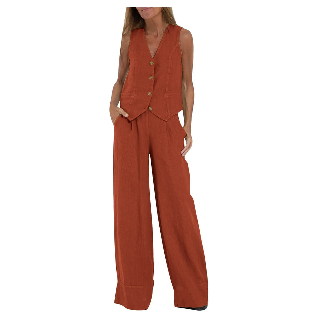 Sleeveless Vest & Pants Co-ord Set