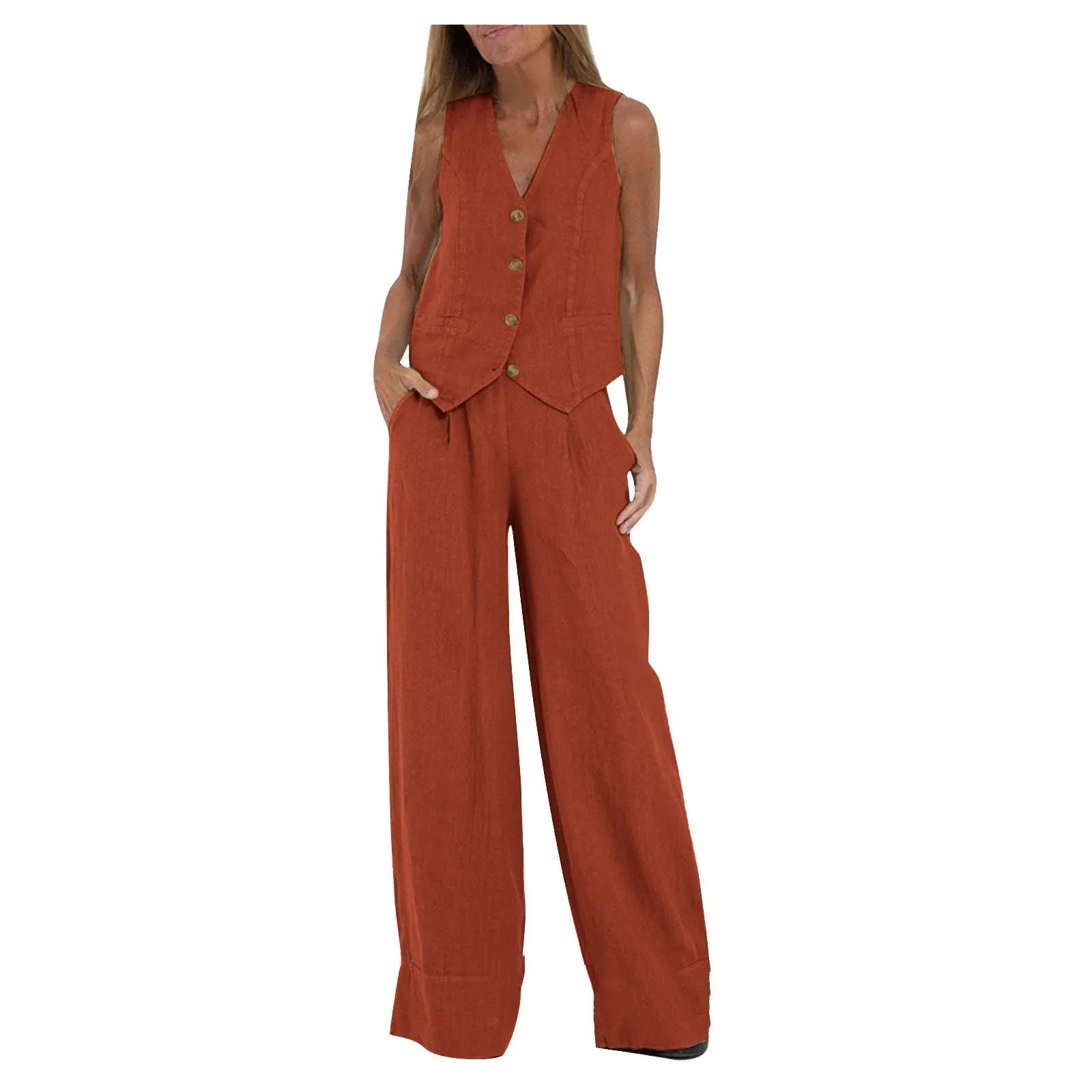 Sleeveless Vest & Pants Co-ord Set