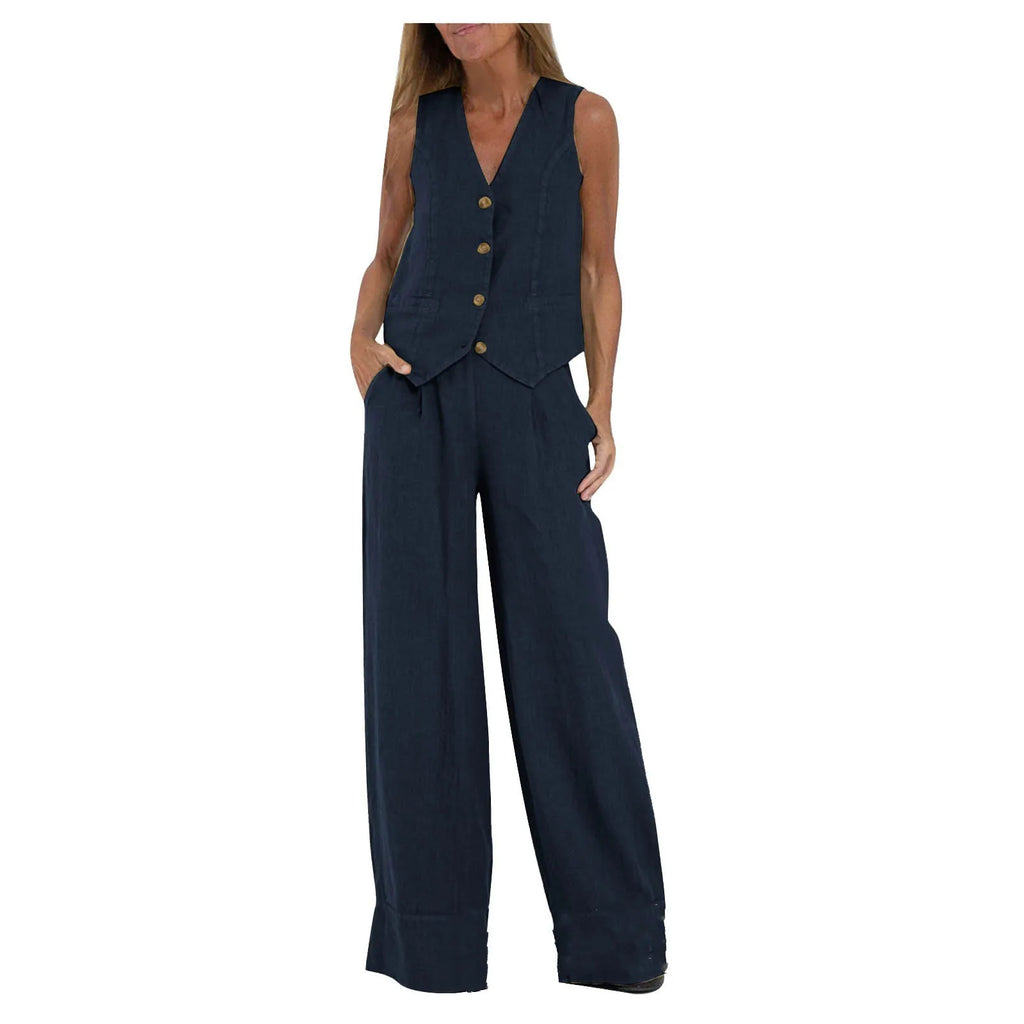 Sleeveless Vest & Pants Co-ord Set