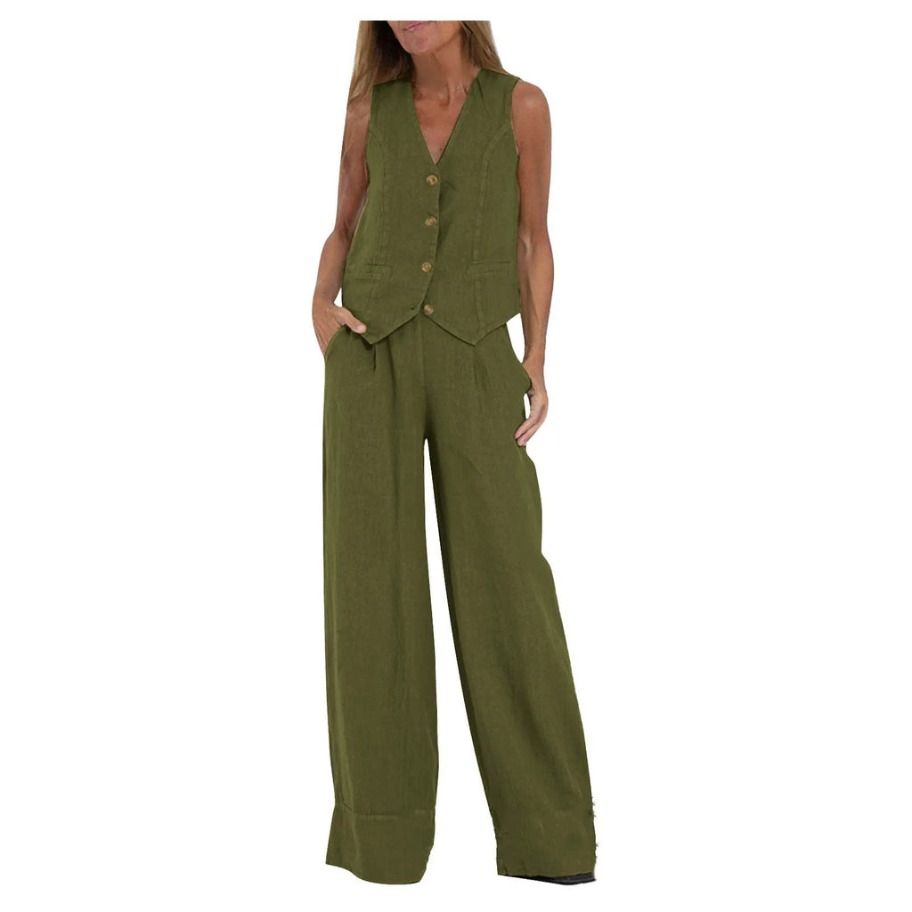 Sleeveless Vest & Pants Co-ord Set