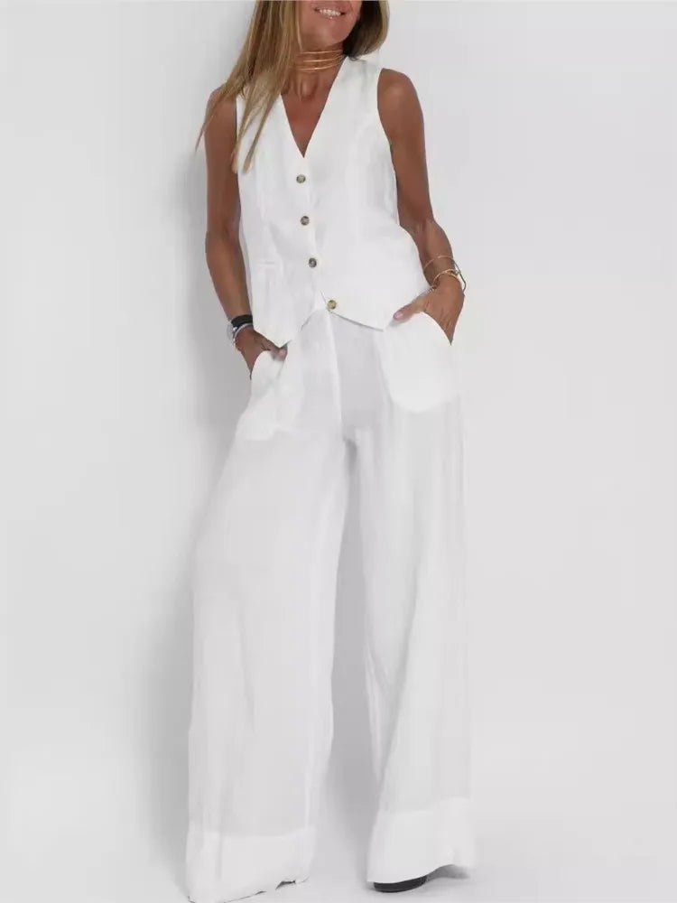 Sleeveless Vest & Pants Co-ord Set