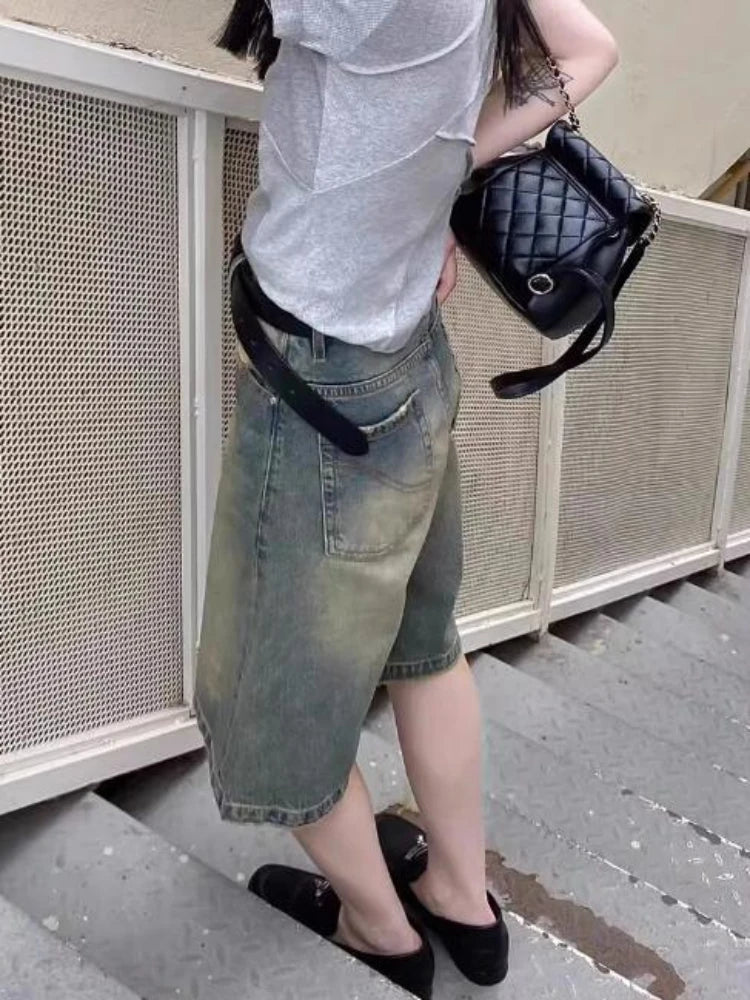 High Waist Denim Shorts for Women | Korean Style