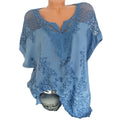 Lace V-Neck White Blouse for Women