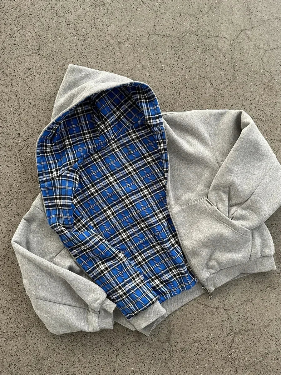 Oversized Y2K Zipper Hoodie for Women | Harajuku Streetwear