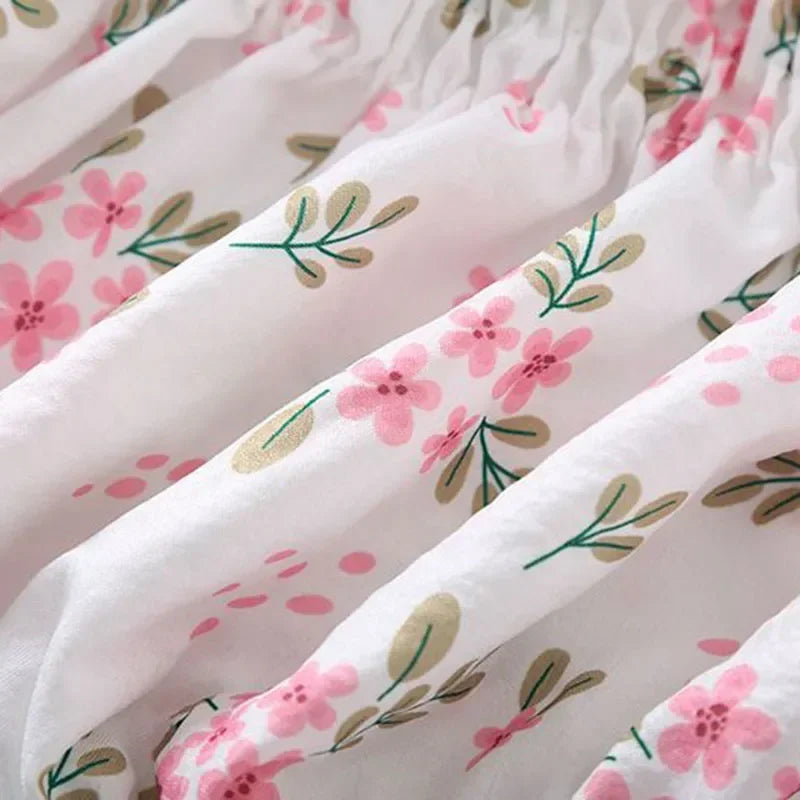 Floral Slash Neck Chiffon Crop Top for Women