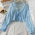 Lace Bow Cardigan Blouse | Sun Protection Cover-Up