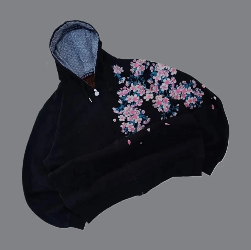Oversized Y2K Zipper Hoodie for Women | Harajuku Streetwear