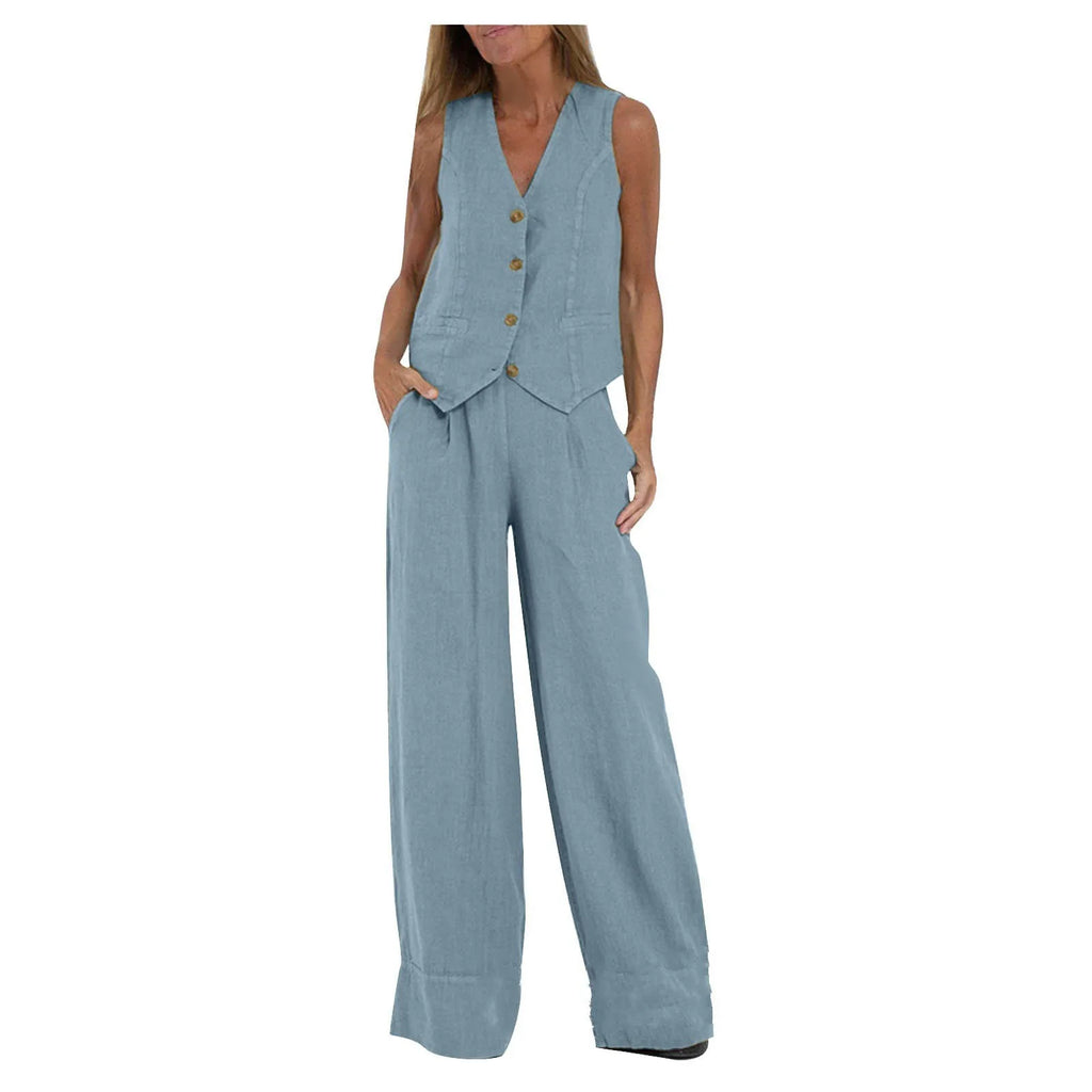 Sleeveless Vest & Pants Co-ord Set