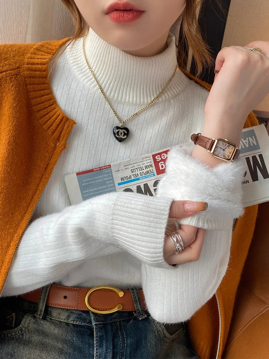 Women's Velvet-Lined Turtleneck Sweater
