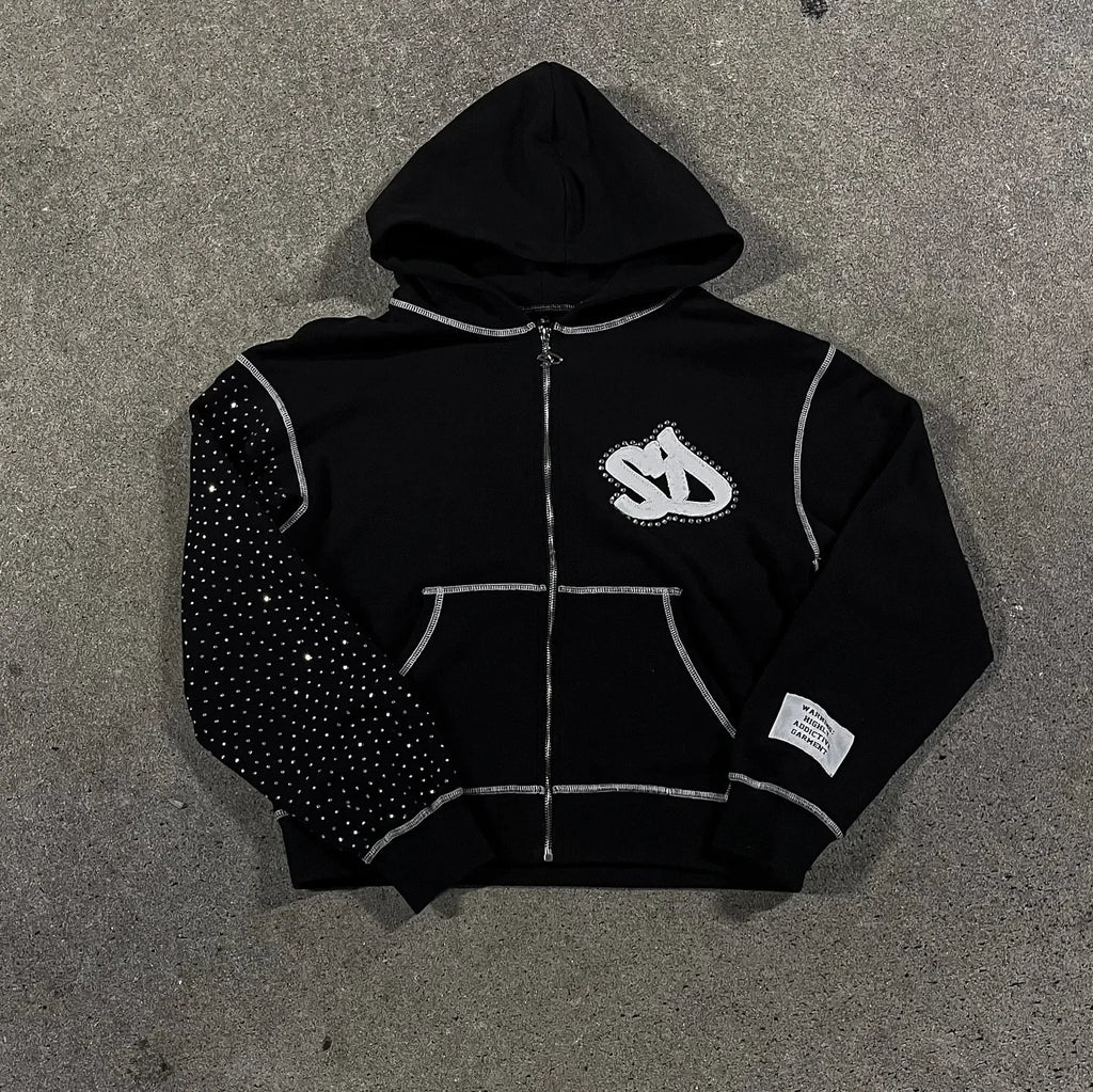 Oversized Y2K Zipper Hoodie for Women | Harajuku Streetwear