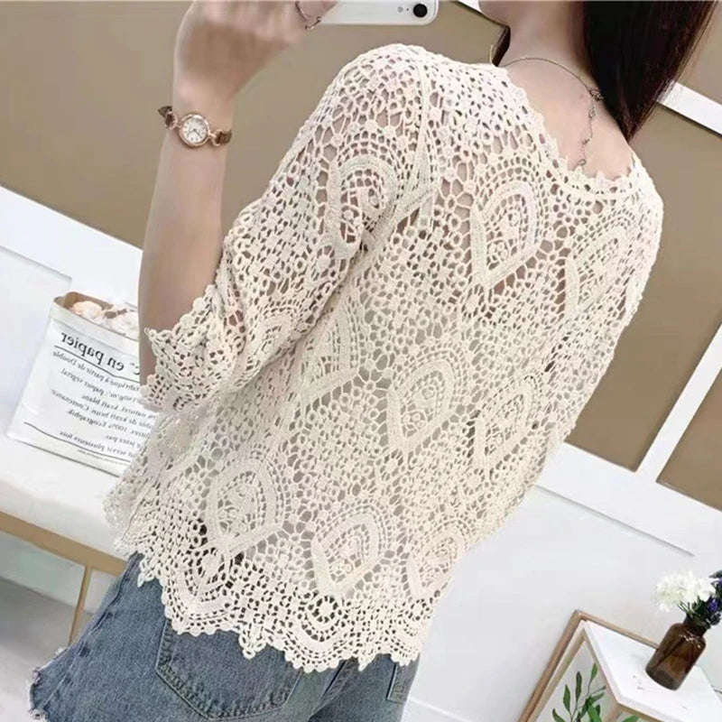 Boho Crochet Lace Shrug Cardigan for Women