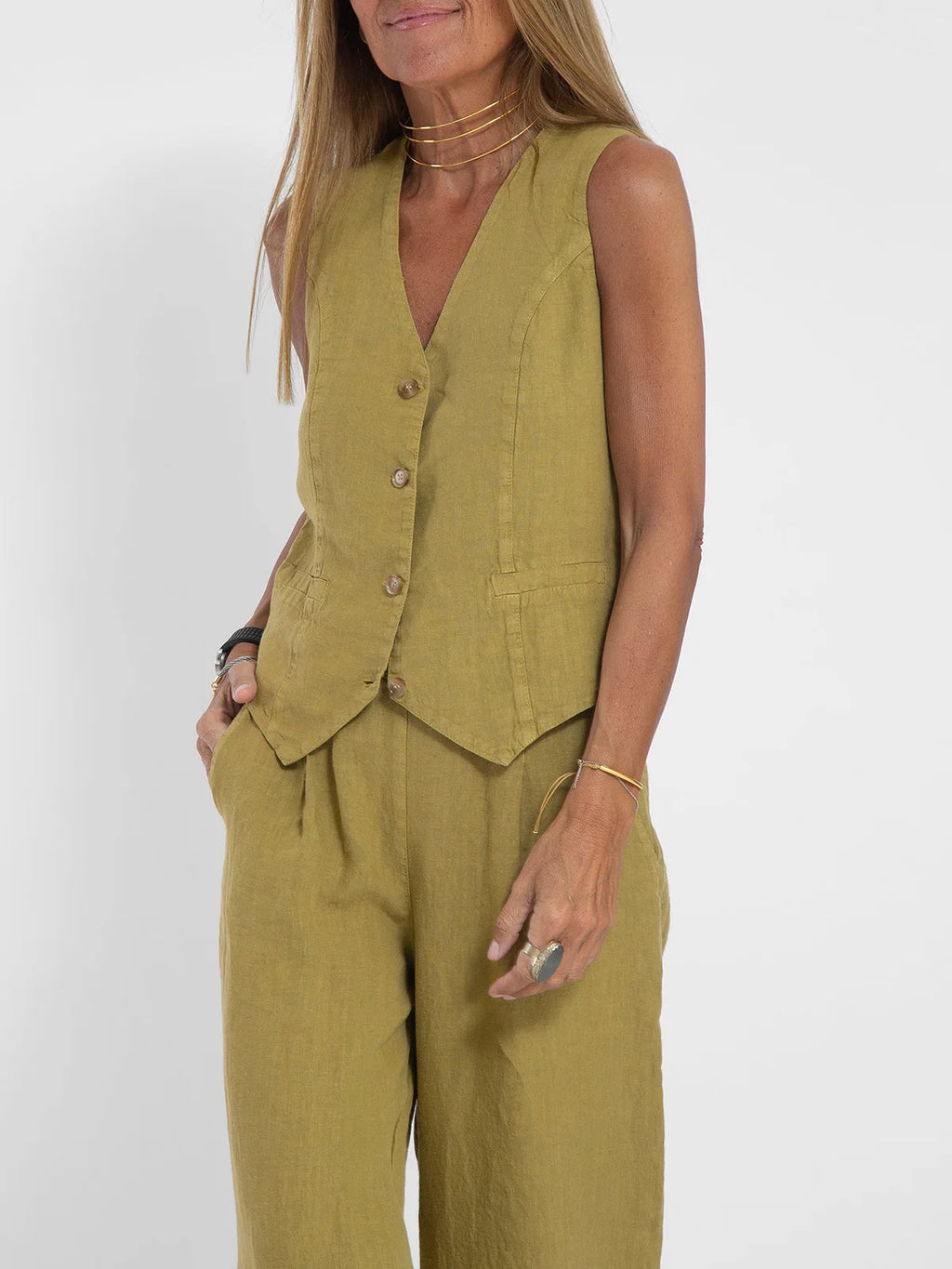 Sleeveless Vest & Pants Co-ord Set