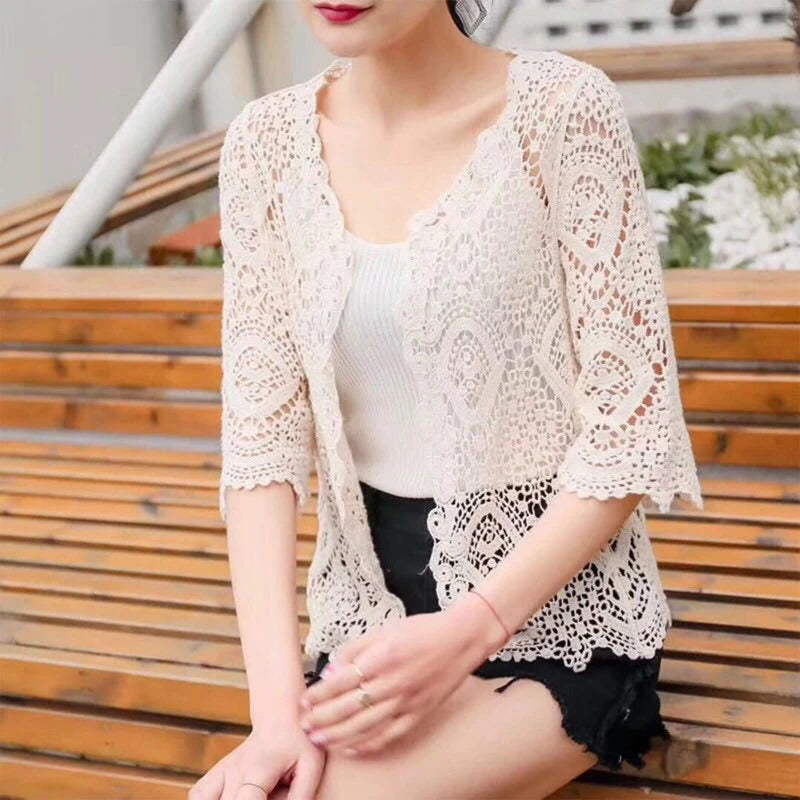 Boho Crochet Lace Shrug Cardigan for Women