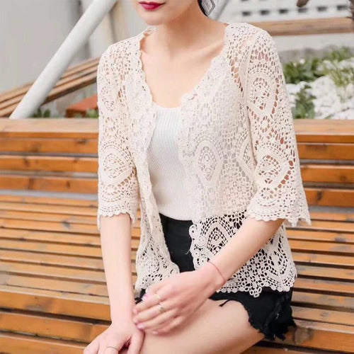 Boho Crochet Lace Shrug Cardigan for Women