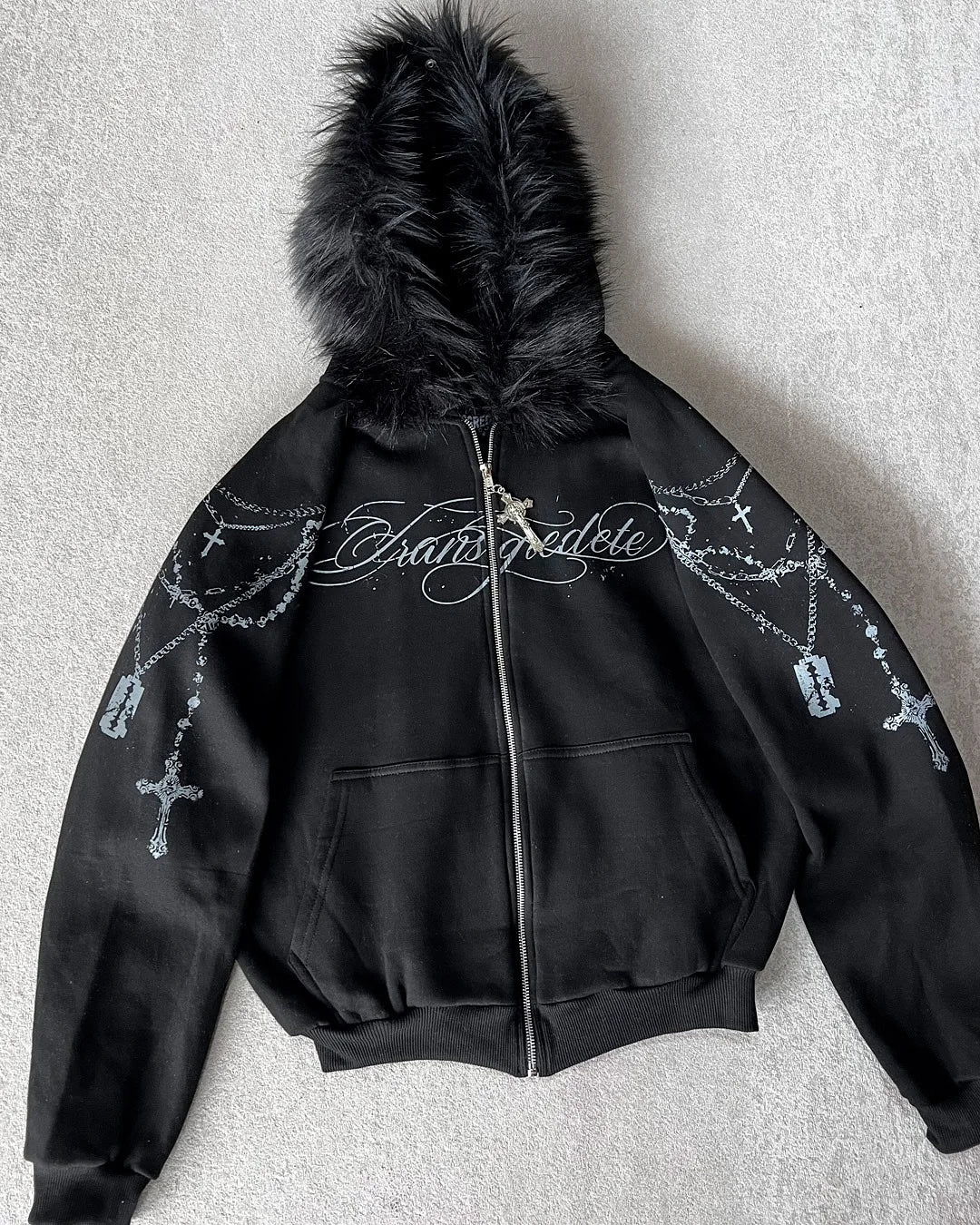 Oversized Y2K Zipper Hoodie for Women | Harajuku Streetwear
