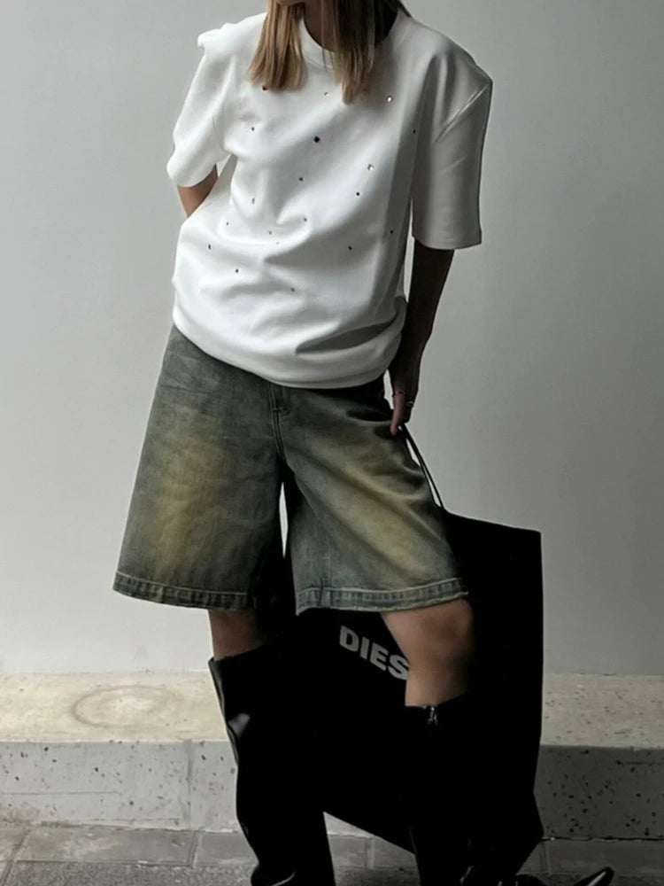 High Waist Denim Shorts for Women | Korean Streetwear Style