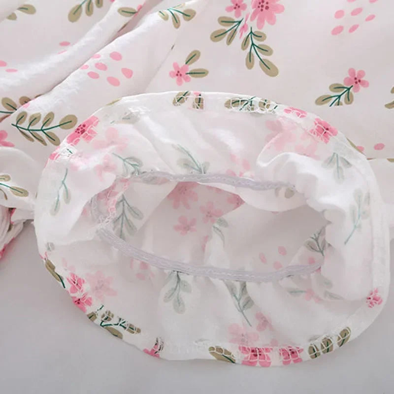 Floral Slash Neck Chiffon Crop Top for Women